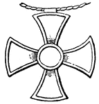 An illustration of a cross pendant worn by the king of Assyria.