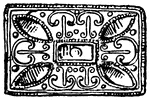 An illustration of a rectangular Anglo-Saxon buckle.
