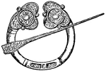 An illustration of a brooch created during the thirteenth century.