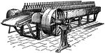 An illustration of a jute softening machine.
