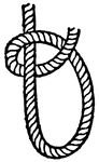 "Half-Hitch -- Pass the end a of the rope round the standing part b and through the bight." -Britannica, 1910