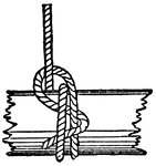 "Studding-sail halyard bend -- Similar to the [Fisherman's Bend], except that the end is tucked under the first round turn; this is more snug. A magnus hitch has two round turns and one on the other side of the standing part with the end through the bight."
