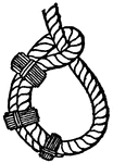 An illustration of a Turning in a Dead-Eye Cutter-Stay Fashion knot.