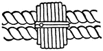 An illustration of a round seizing knot.