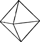 An illustration of an octahedral crystal. An octahedron is a polyhedron with eight faces. A regular octahedron is a Platonic solid composed of eight equilateral triangles, four of which meet at each vertex.