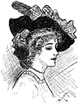 A picture of a woman with a fancy hat, originally drawn by a 16 year old girl.