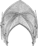 The Nave of Bourges Cathedral in France showing the sexpartite vaulting, divided into six parts.
