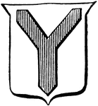 "In heraldry, a bearing resembling the pall (Y-shaped), but not reaching the edges of the escutcheon: the three extremities are usually pointed bluntly." -Whitney, 1911