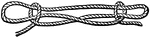 The sheepshank is "a kind of knot, hitch, or bend made on a rope to shorten it temporarily." -Whitney, 1911