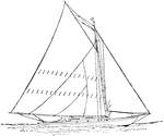 "A sloop-yacht with a jib, the jib-stay being fastened to a bowsprit." -Whitney, 1911