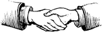 A simple view of two people shaking hands.