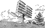 An illustration of Chanute's multiple gliding machine.