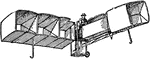 An illustration of Santos Dumont's flying machine.