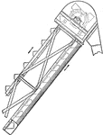 An illustration of the upper terminal of a mineral elevator.