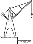 An illustration of a hydraulic dockside jib crane.