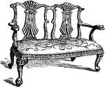 A couch or "Darby and Joan seat, a settee having two chair-like backs, for two persons." -Whitney, 1911