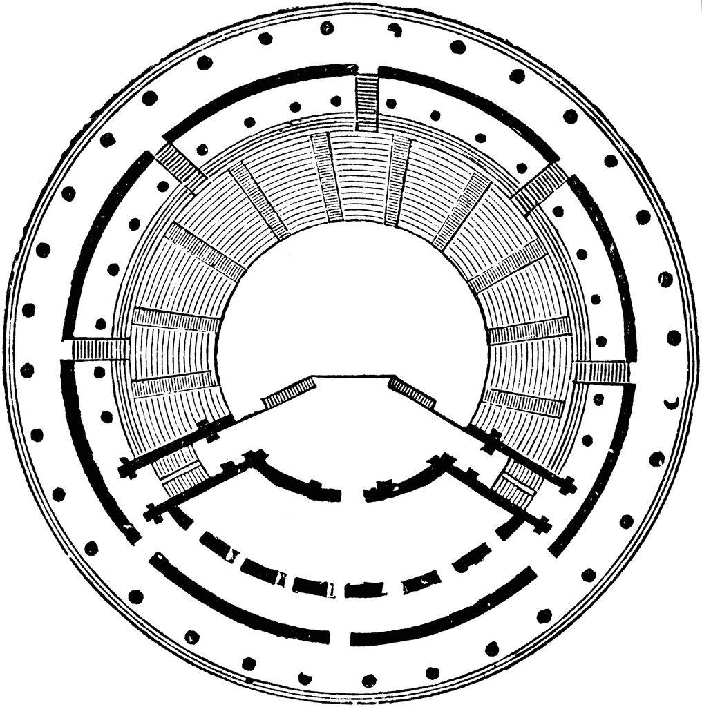 Ground Plan of the Theatre of Herodes Atticus ClipArt ETC