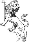 The Lion Supporting shield is a modern form of a statue.