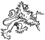 The Lion Supporting a Shield is a modern mural decoration.