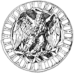 The Olive Branch Eagle is a medallion shown at the Louvre, Paris.