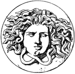 The Antique Patera Medusa Head design comes from the center of a dish. It is a Roman design.