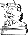 The Roman Sphinx is the bust of a woman with wings and the body of a lion. This design was found in the lower corner of an antique candelabrum.