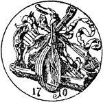 The symbol of the violin maker represents the violin maker's guild in Klingenthal, Germany in 1716.