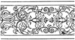 The border undulate band is a design found on half- columns in St. Trinita, Florence during the Italian Renaissance. It is a floral wavelike design.