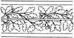 The oak undulate band is a wavelike design of oak leaves..