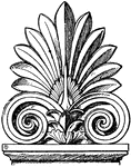 The Greek Sepulchral stele-crest is a form of an akroter. This design is an ornamental finish to the apex of a gable.