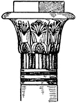 The Egyptian capital is the upper termination of the column with opened papyrus flowers. It is found in Kom-Ombo an agricultural town in Egypt.