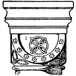 This Romanesque Cushion Capital is found in the Abbey church in Germany. It is a design of a half sphere that is cut by planes below and on the four sides.