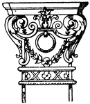 This wrought-iron pilaster capital is a French 17th century design.