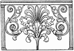 This trellis parapet is a design of scrolls and leaves.