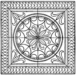 This Roman square panel is a mosaic pavement design.