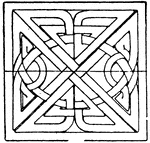 The Scandinavian square panel is a bas-relief design found on a Celtic stone cross. This panel is divided into eight equal spaces that are decorated with a repeated design.