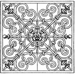 This Wrought-iron square panel is a modern design.