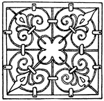 This Wrought-iron square panel was is a 17th century design by George Klain in Salzburg, Austria.
