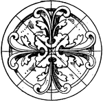 This modern circular panel is a early Gothic design.