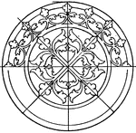 The Medieval circular panel is a 14th century design found on a stone slab.