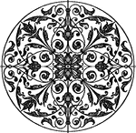 The modern circular panel is a silver plaque design found in Berlin, Germany.