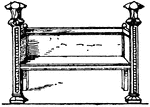 The Middle Ages Bench was used not only as a seat but as a table as well called a "work-bench". It was intended for everyday use, therefore, it was backless and undecorated.