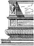 The Renaissance with podium was created in Italy and was finely-decorated.