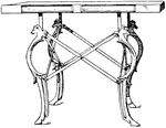 The legs of the Antique tables are frequently of bronze and adjustable. The table-tops are often made of stone or wood.