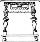 The Modern Renaissance style table has legs that are prismatic, turned or sometimes curved. They either stand upright or slope outwards.