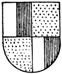 The Quarterly Ordinary has the 1st and 4rth per pale in argent (silver) and gules (red) color, the 2nd and 3rd are of or color.
