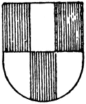 The Per Fesse Ordinary has gules (red) and argent (silver), and a pale counterchanged.