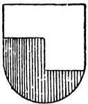 The Per Fesse Angled Ordinary is in argent (silver) and gules (red).