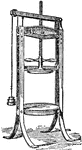An illustration of a cheese press