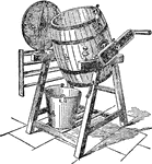 An illustration of a butter churn.